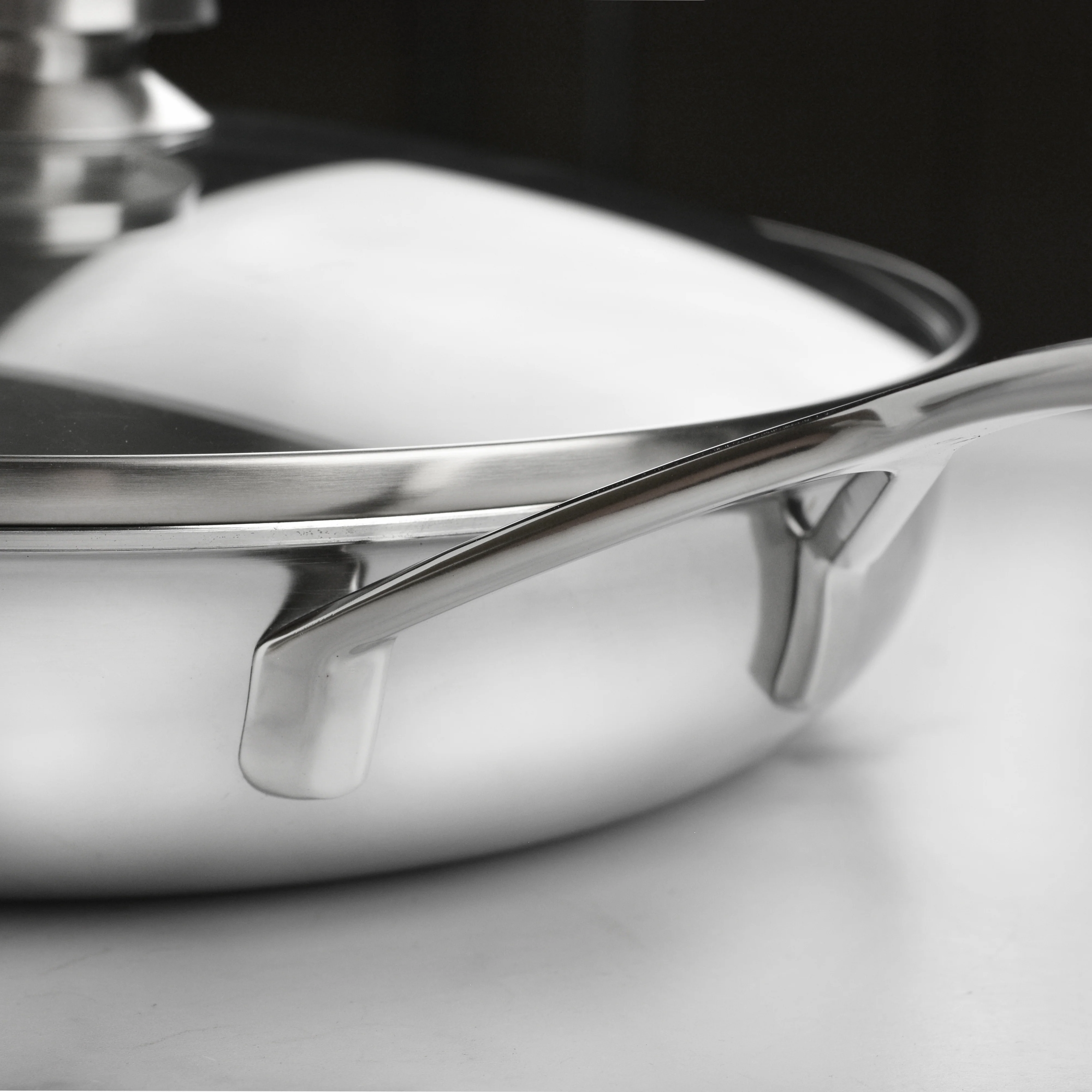 Demeyere 5-Plus 11" Stainless Steel Fry Pan with Glass Lid - Image 4