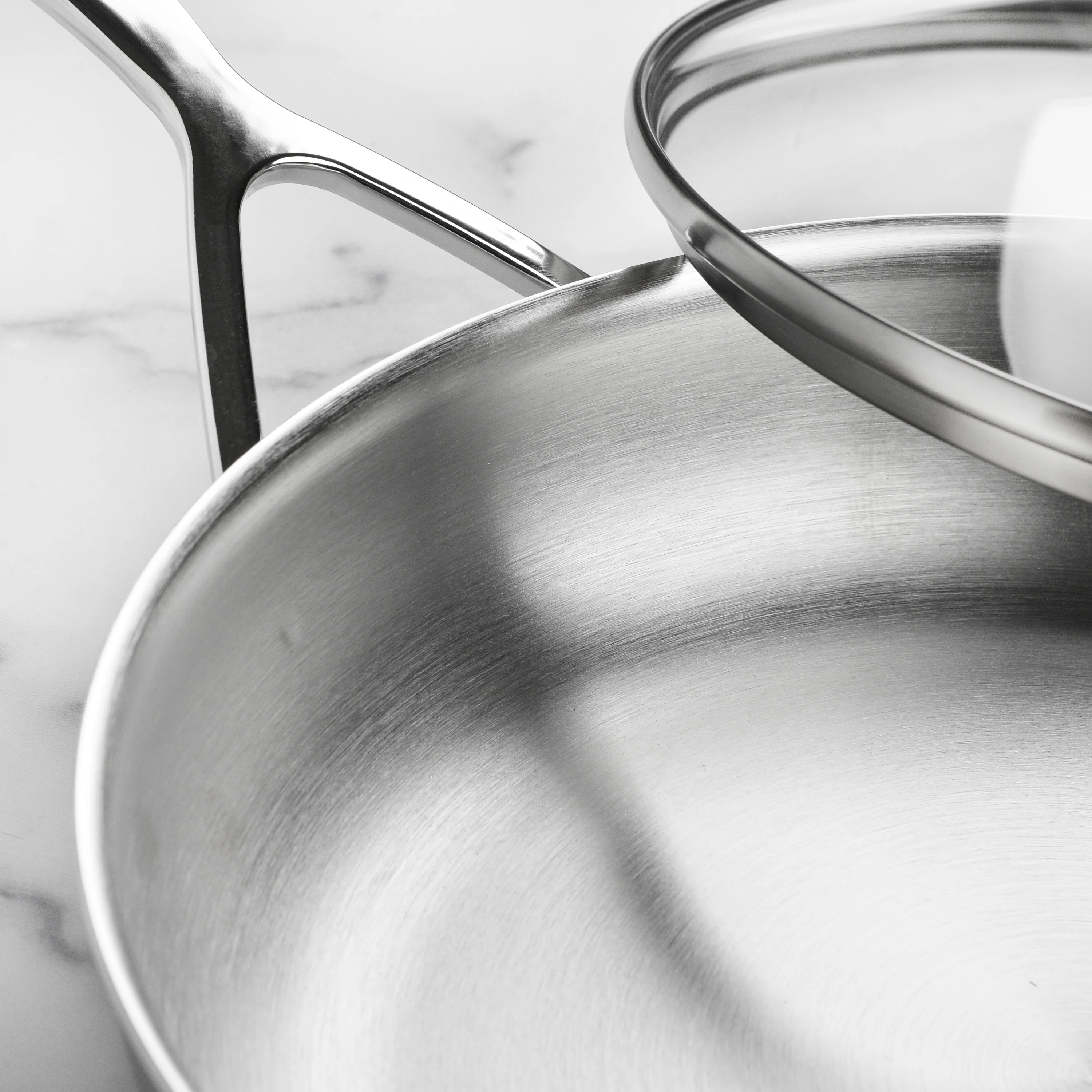 Demeyere 5-Plus 11" Stainless Steel Fry Pan with Glass Lid - Image 6