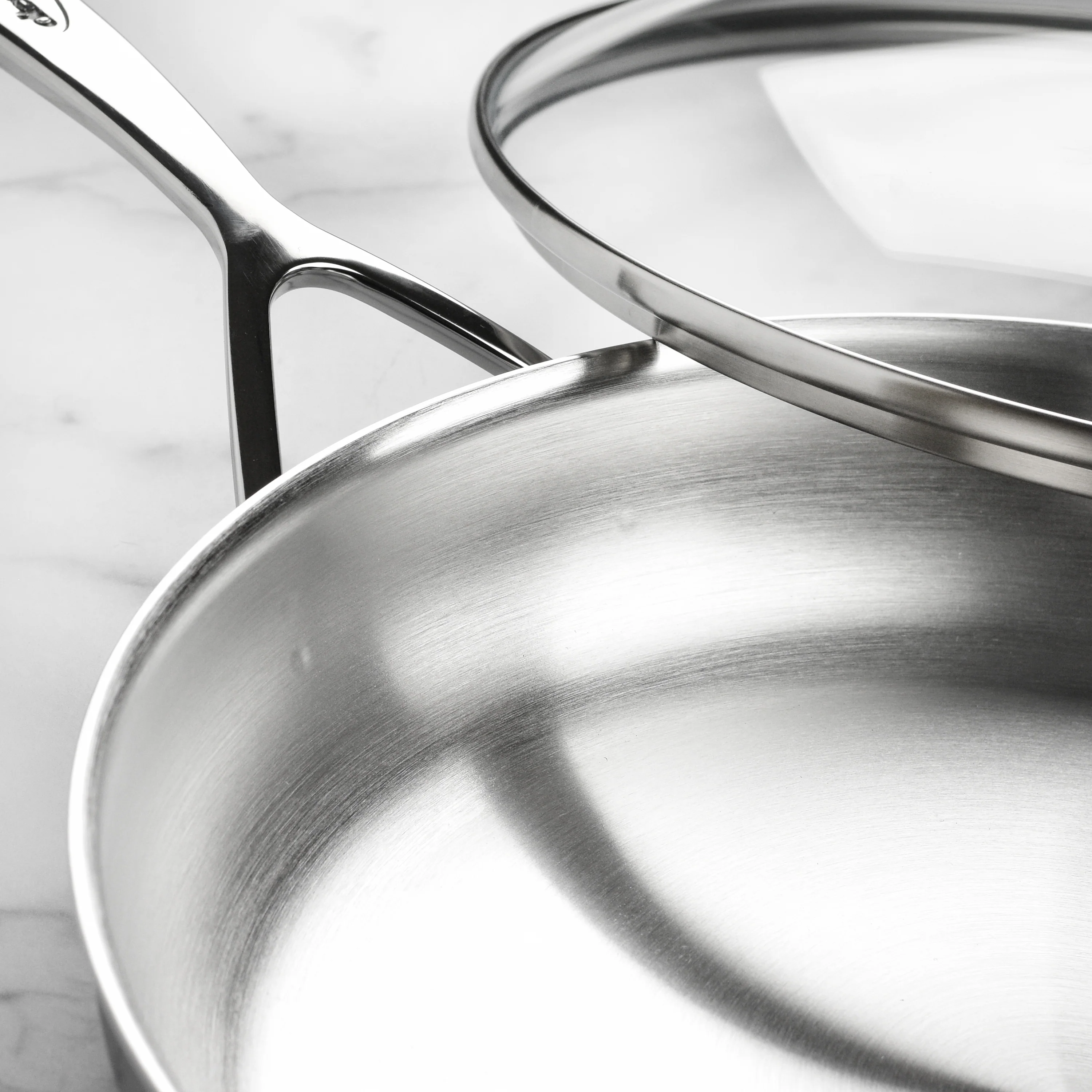 Demeyere 5-Plus 12.5" Stainless Steel Fry Pan with Glass Lid - Image 3