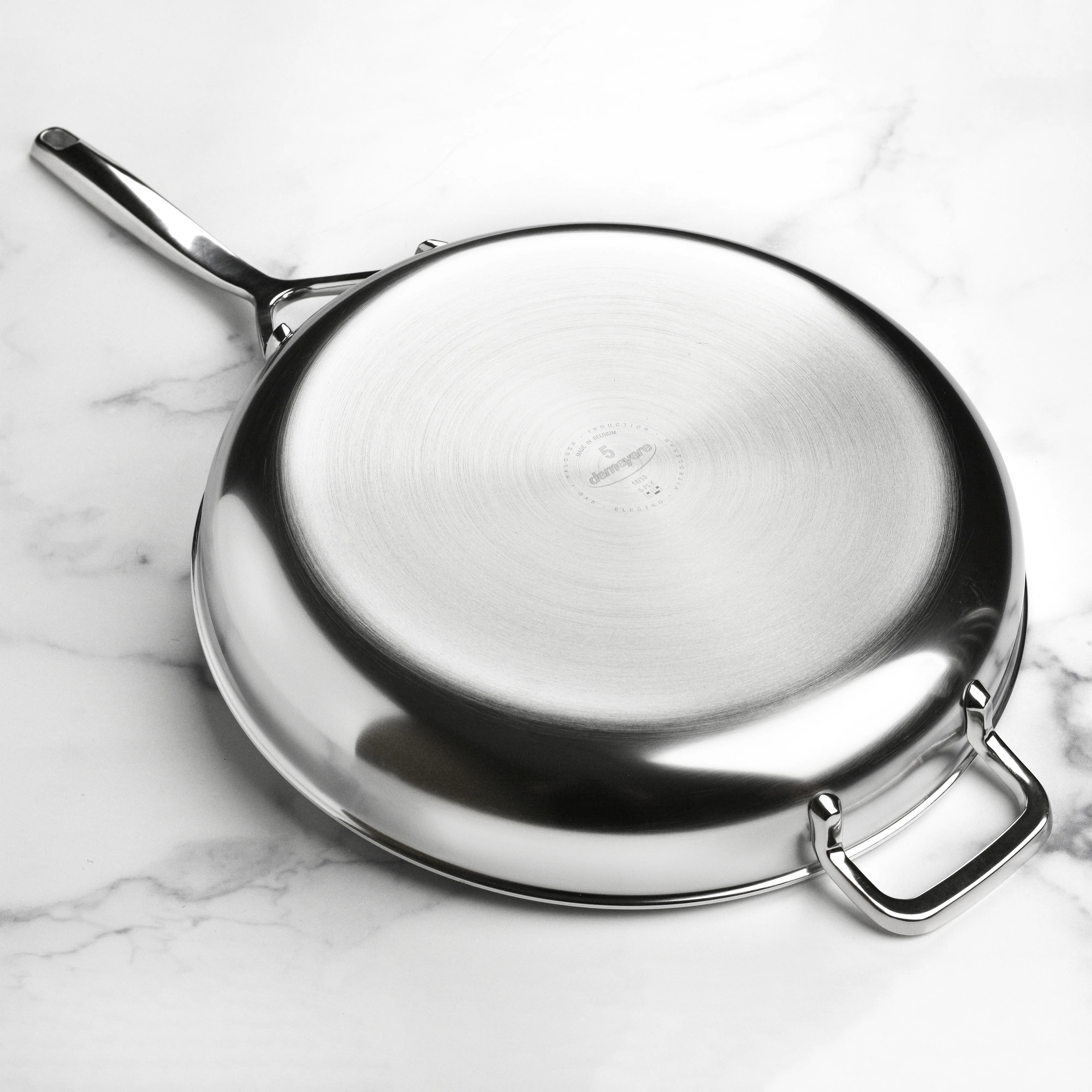 Demeyere 5-Plus 12.5" Stainless Steel Fry Pan with Glass Lid - Image 5