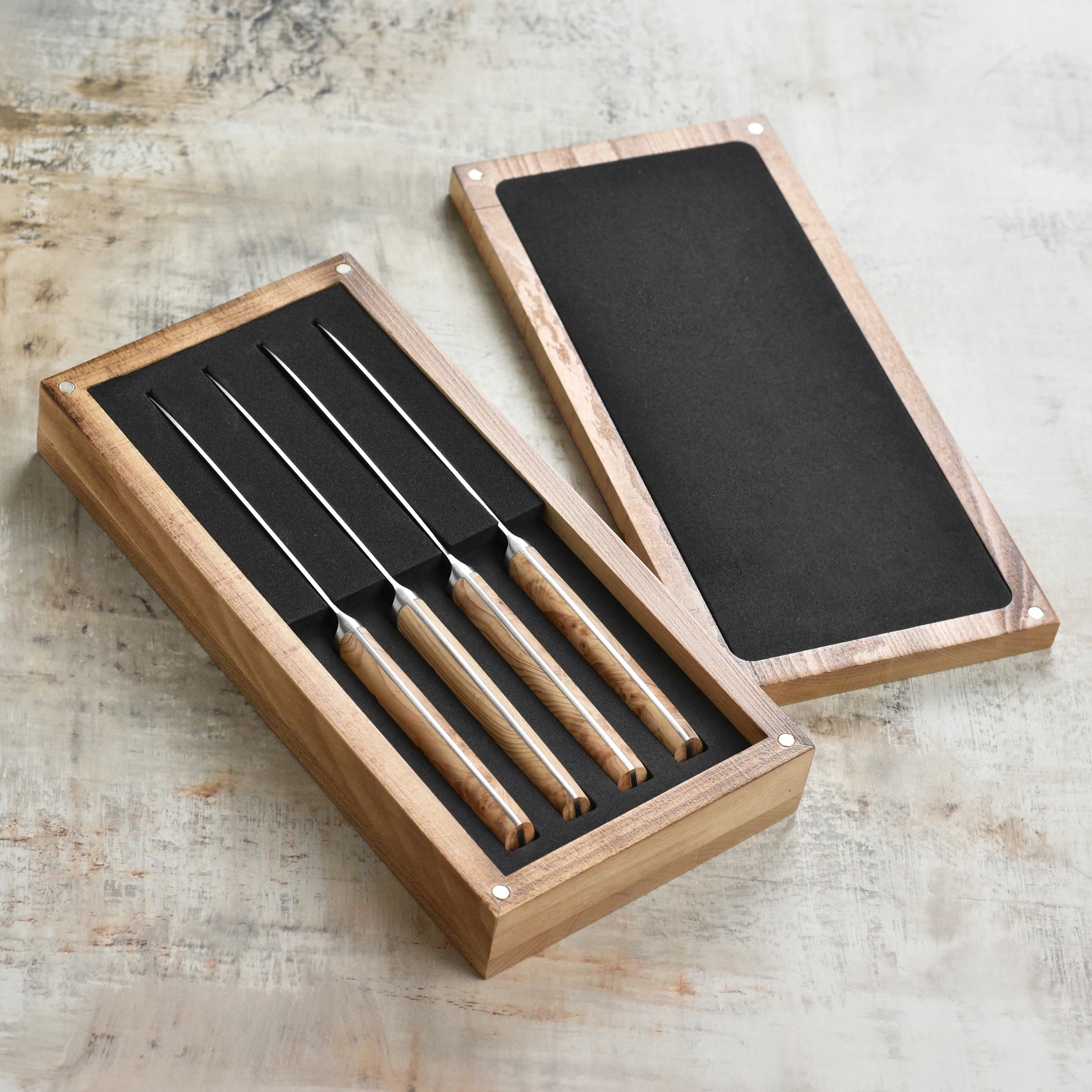Enso Modern 4 Piece Steak Knife Set, Birchwood - Image 3