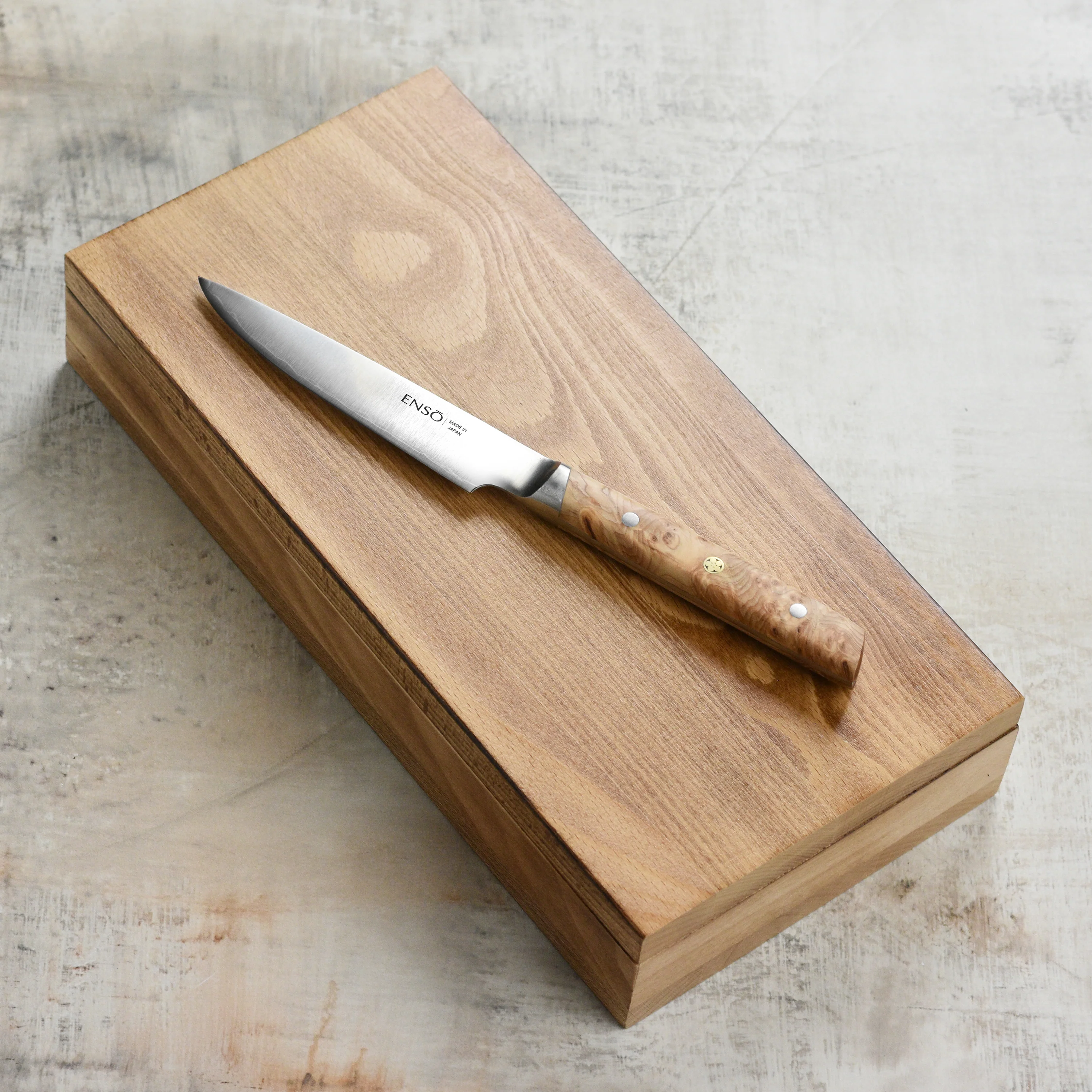 Enso Modern 4 Piece Steak Knife Set, Birchwood - Image 8