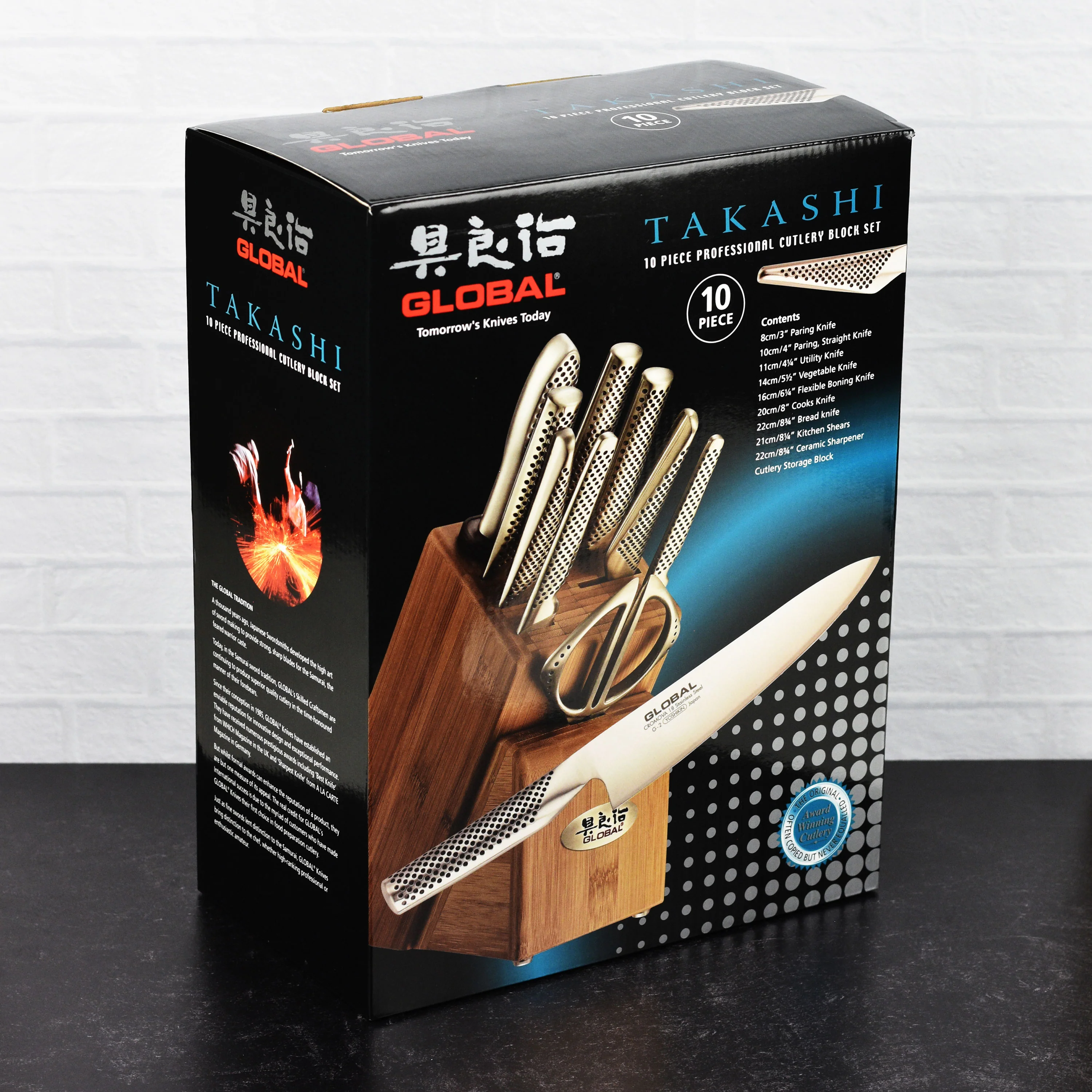 Global 10 Piece Bamboo Knife Block Set - Image 13