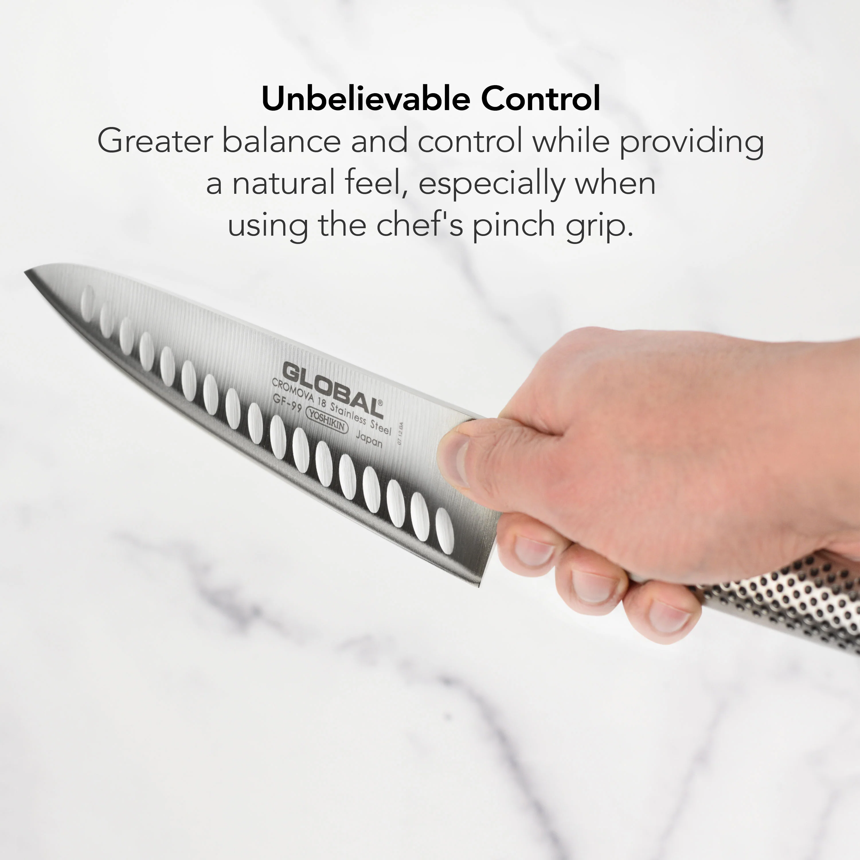 Global Model X 8" Hollow Edge Chef's Knife - Image 8