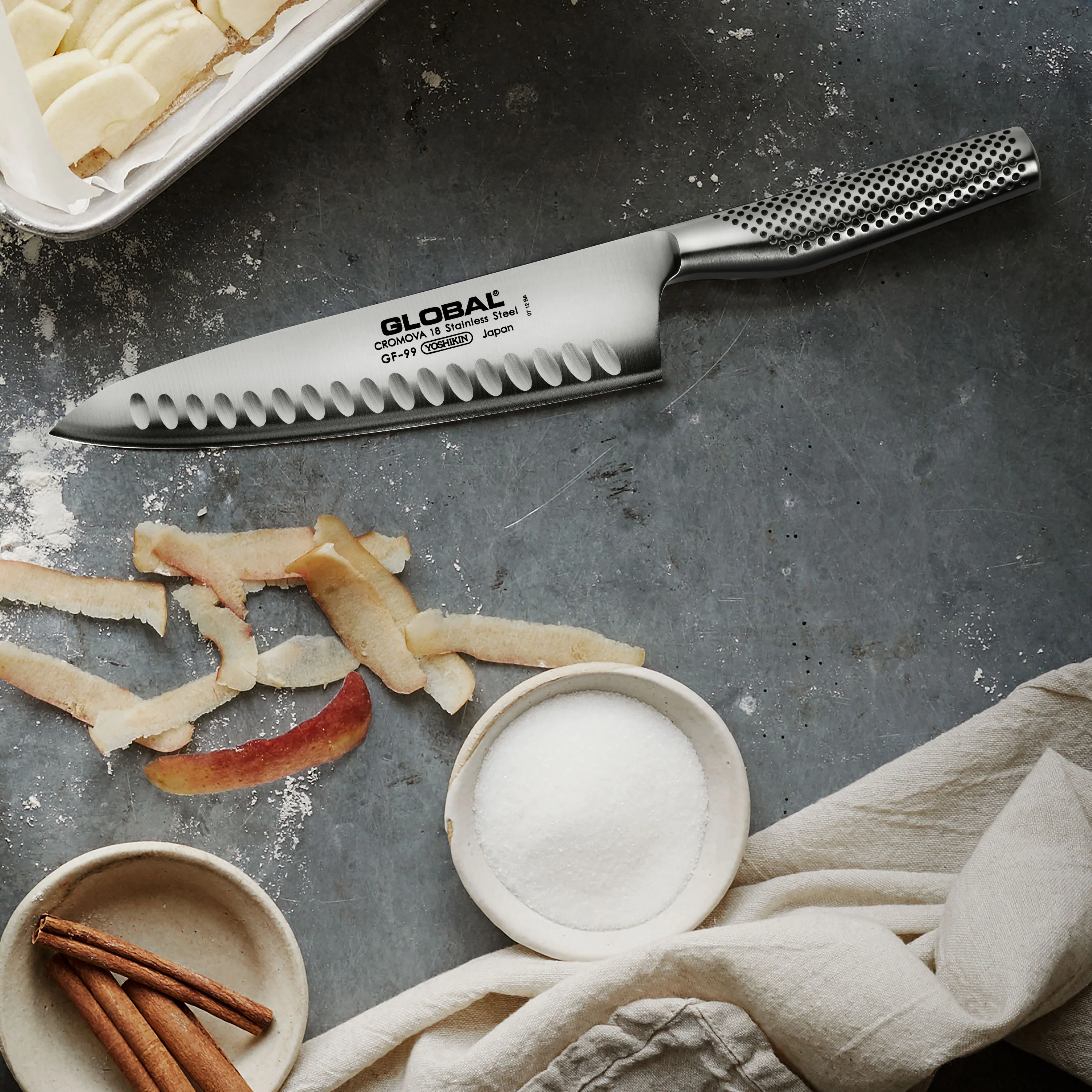 Global Model X 8" Hollow Edge Chef's Knife - Image 9