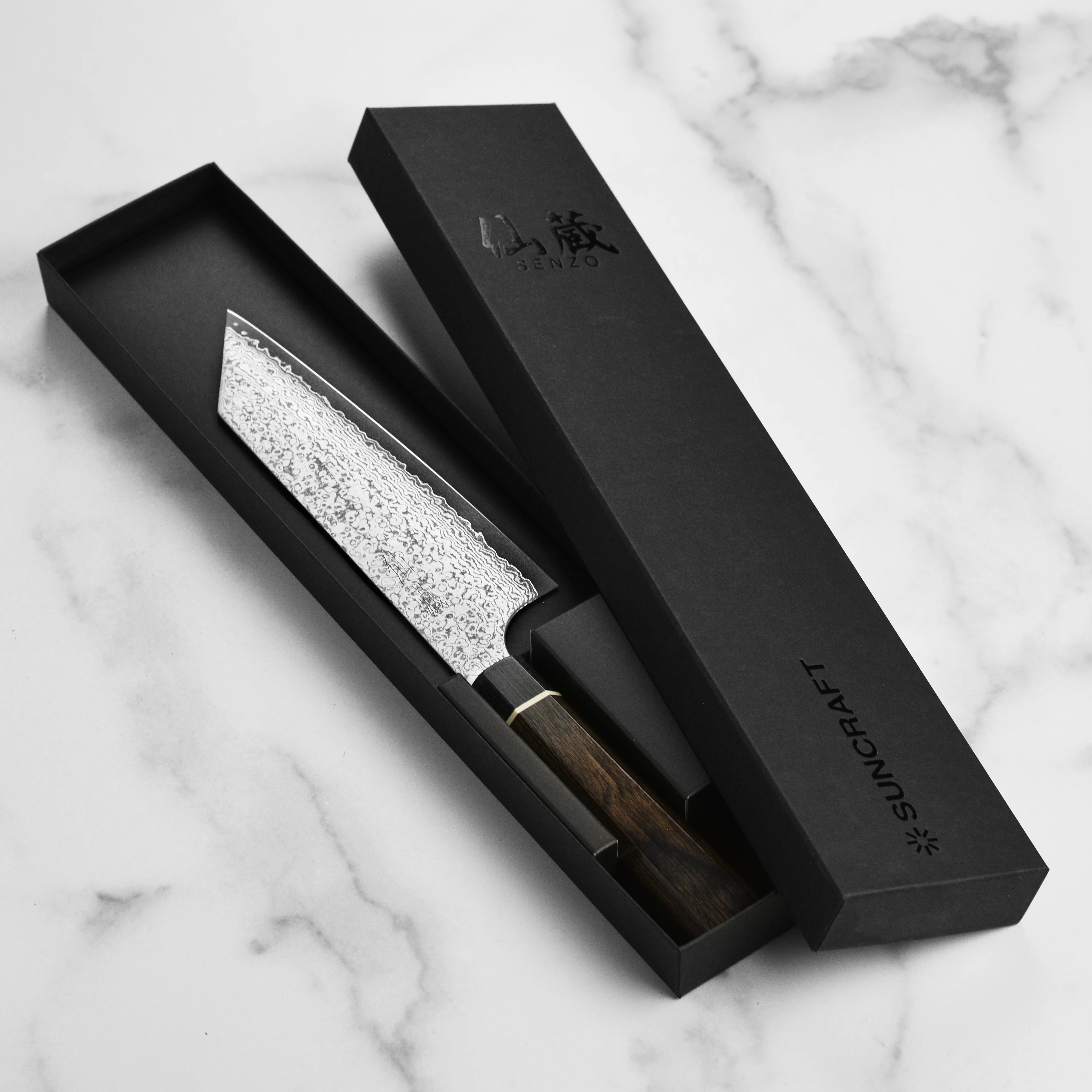 Senzo Black Damascus 6.5" Bunka Knife - Image 6