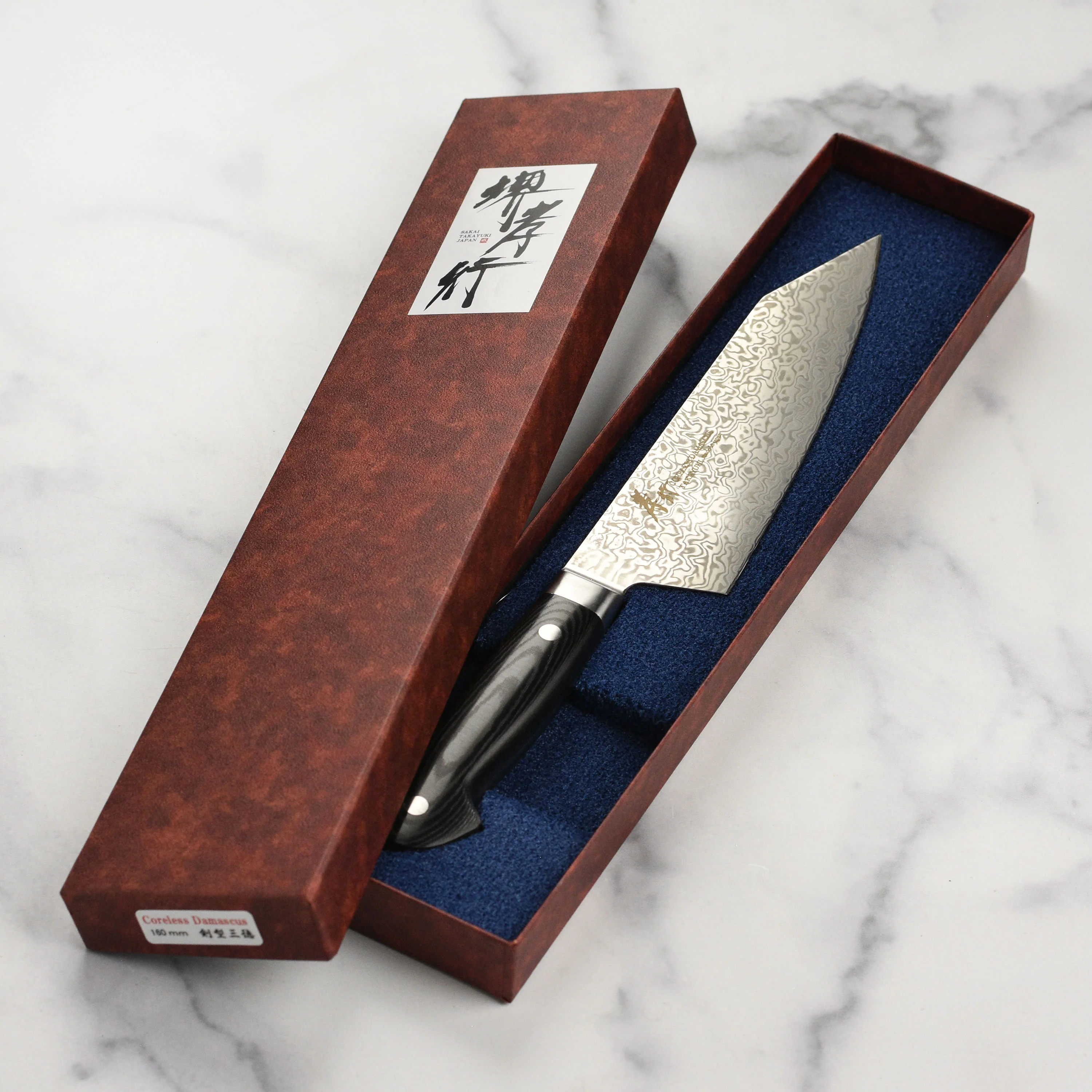 Takayuki Coreless Damascus 6.3" Bunka - Image 13