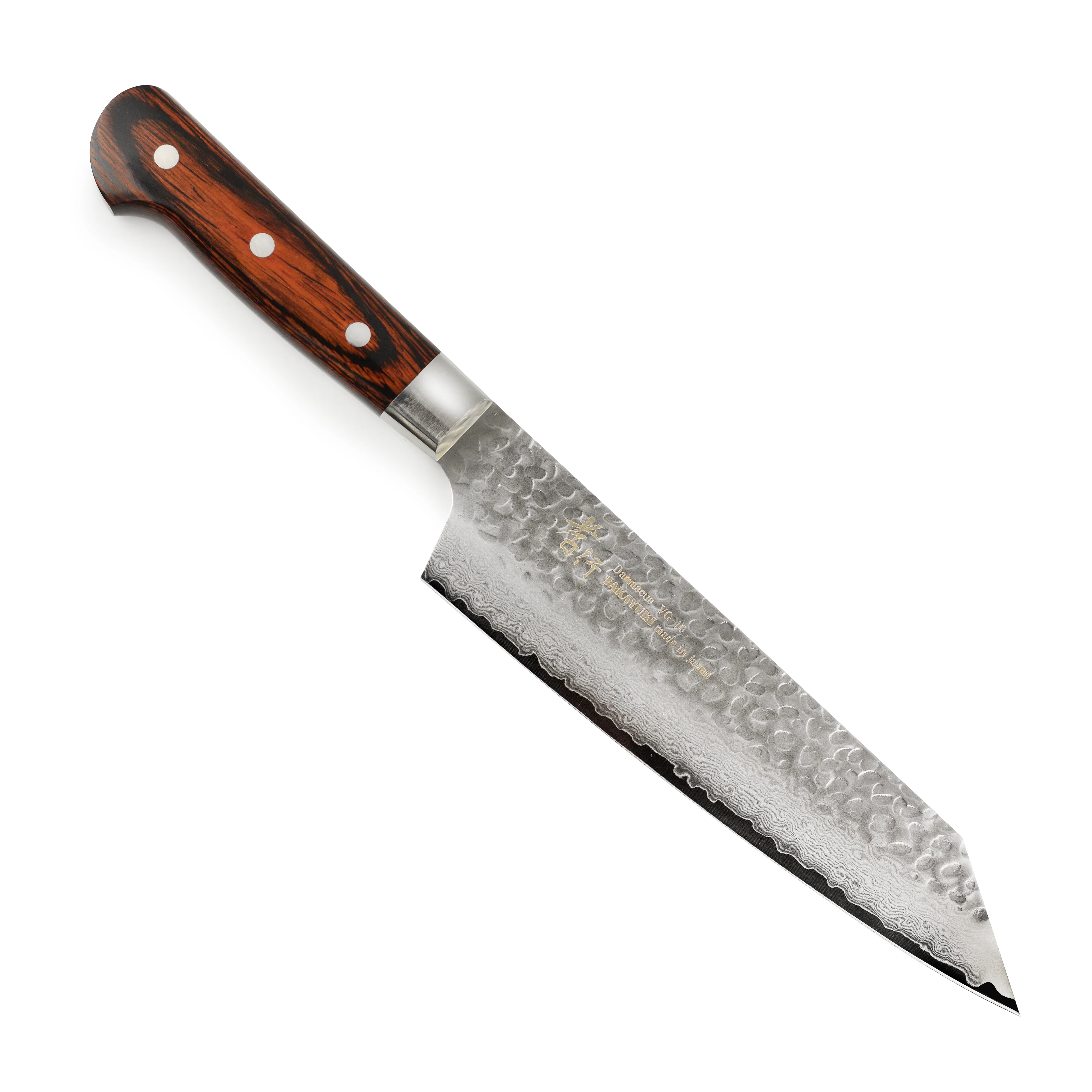 Takayuki Hammered Damascus 7.5" Bunka - Image 7