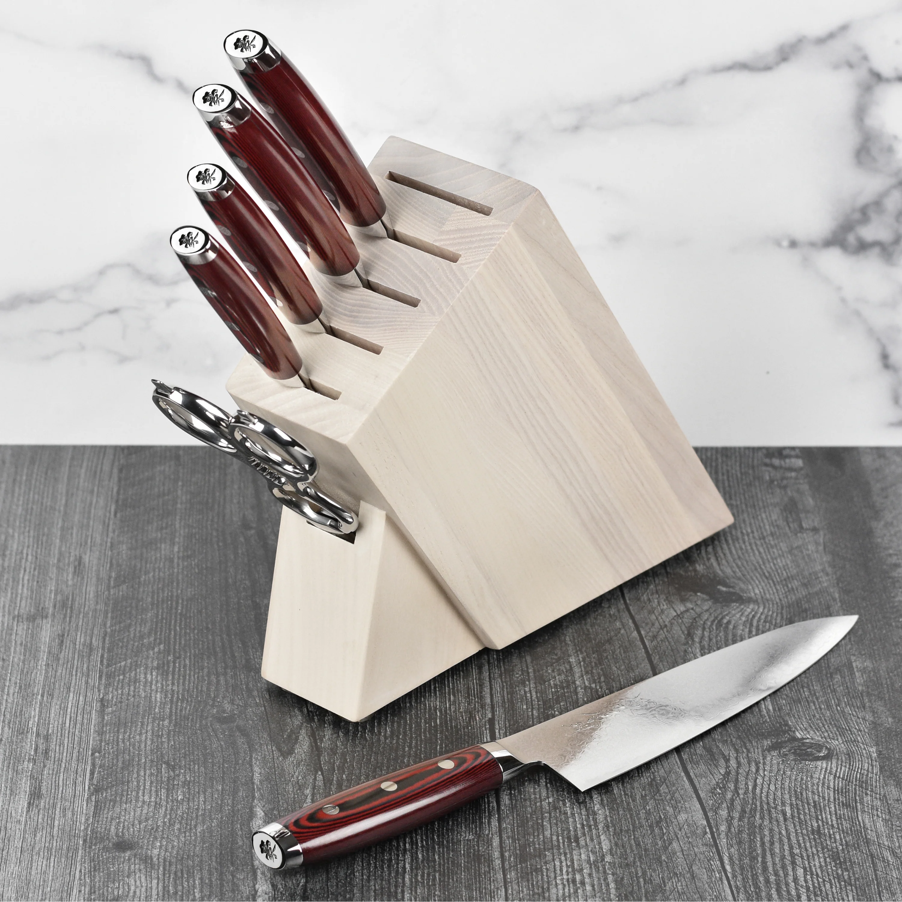 Yaxell Super Gou SG2 7 Piece Gray Ash Slim Knife Block Set - Image 3